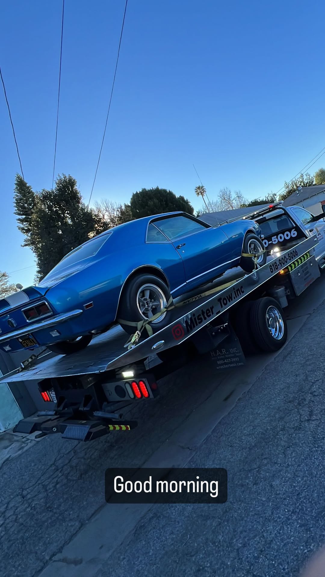 Tow truck in action